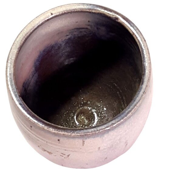 Handcrafted Rustic Ceramic Pottery Cup With Purple & Brown Tones - Picture 5 of 9